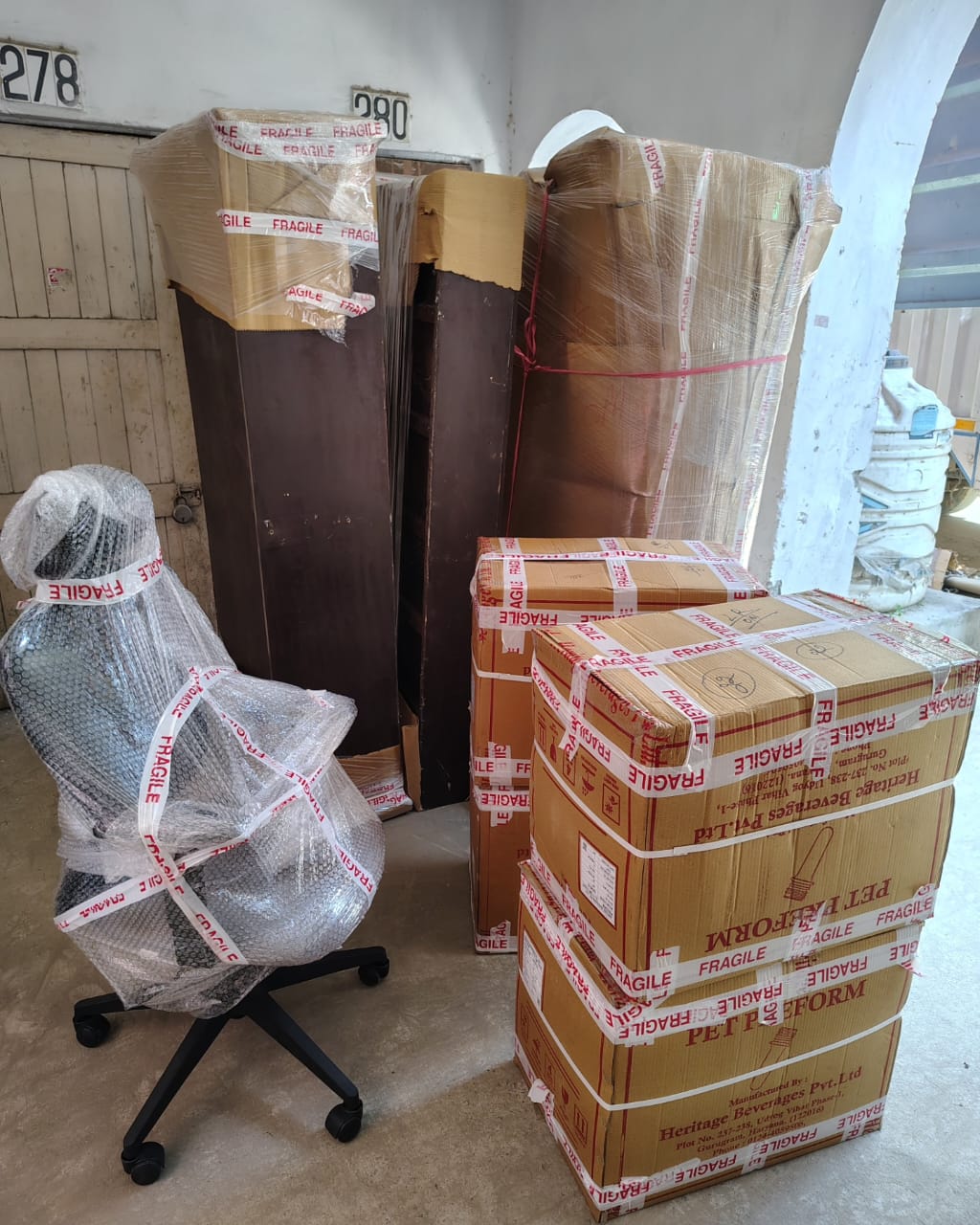 Office Shifting packed monitors